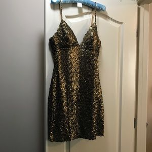 Gold sequin dress