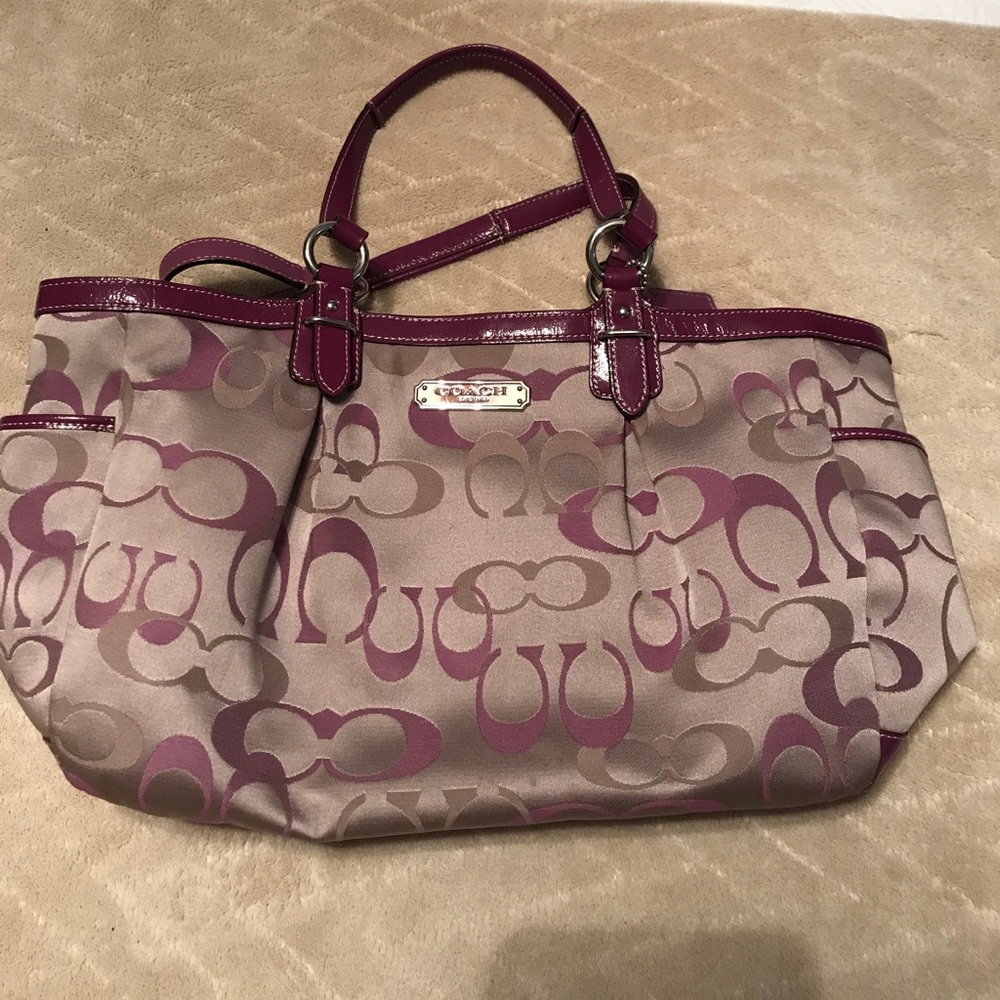 Purple Signature C Coach Bag