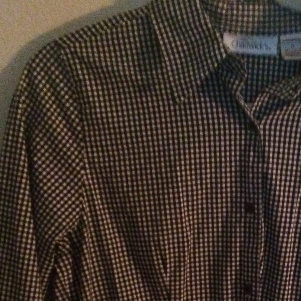 Gingham Black and White Top