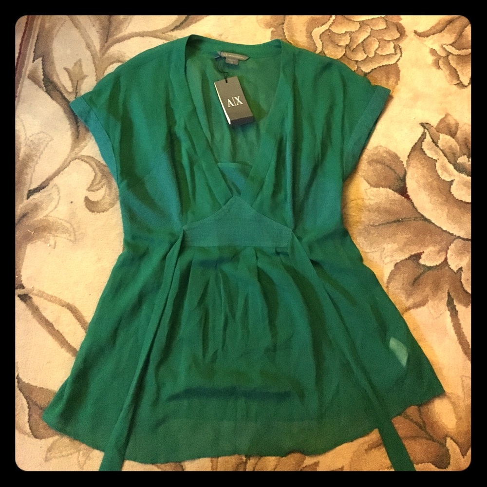 A|X Armani Exchange green blouse