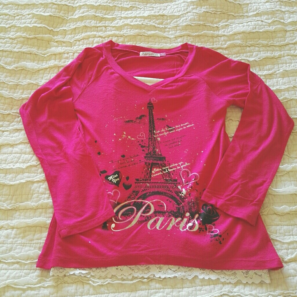 Beautiful Girls Pink Long Sleeve with Cami Top