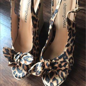 Leopard print wedges