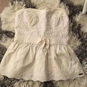 Hollister Strapless white top