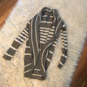 open front striped sweater, from Francesca's