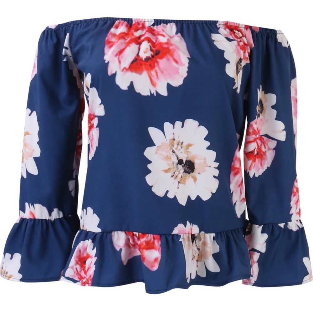 ✨1 SIZE L LEFT✨ Floral Off the Shoulder Blouse - Picture 5 of 6