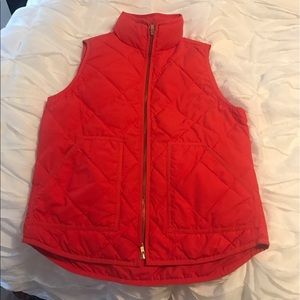 Red j crew quilted vest