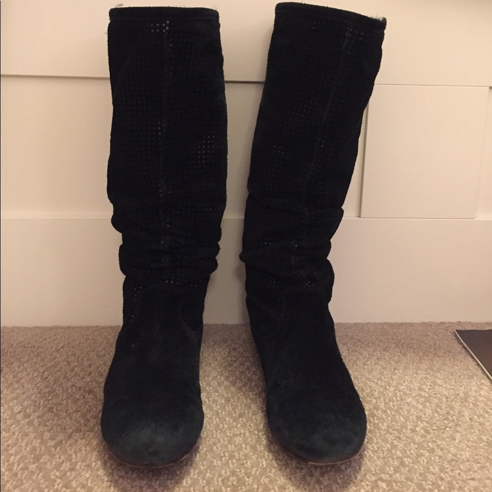 Black Ugg Talk Textured Boots