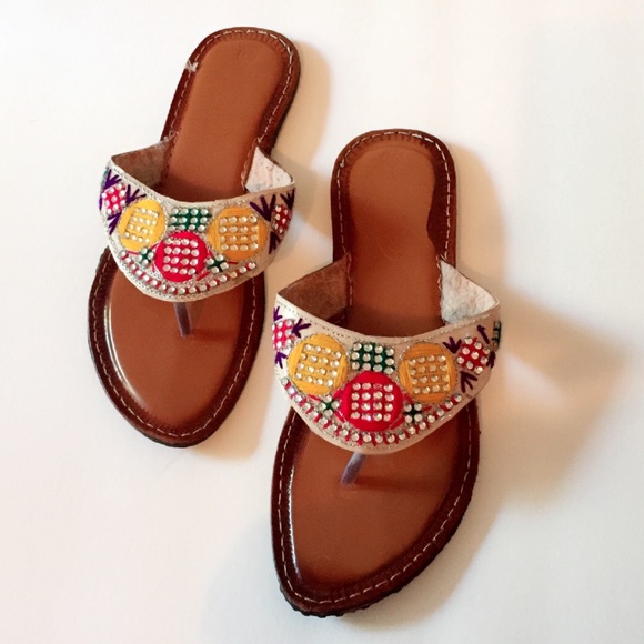 Shoes - Beautiful White Embellished Indian Flats