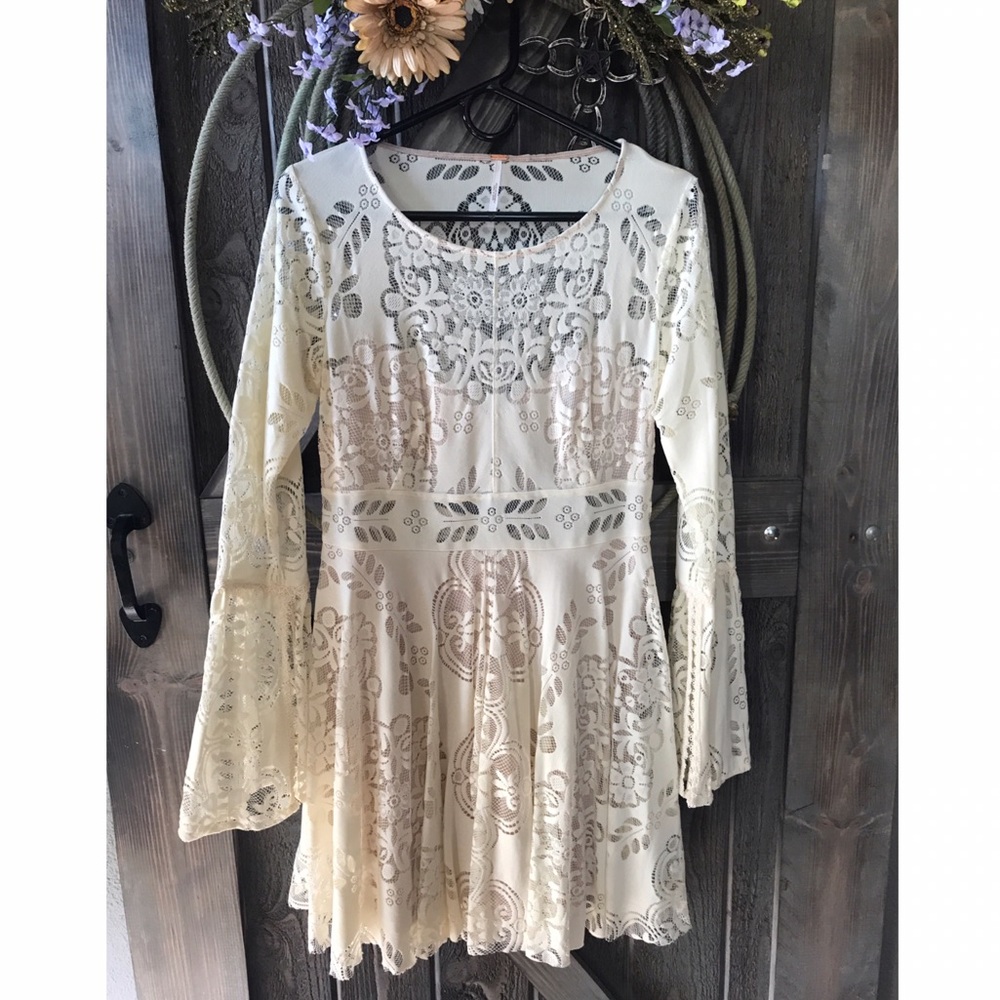 Free People. White lace dress