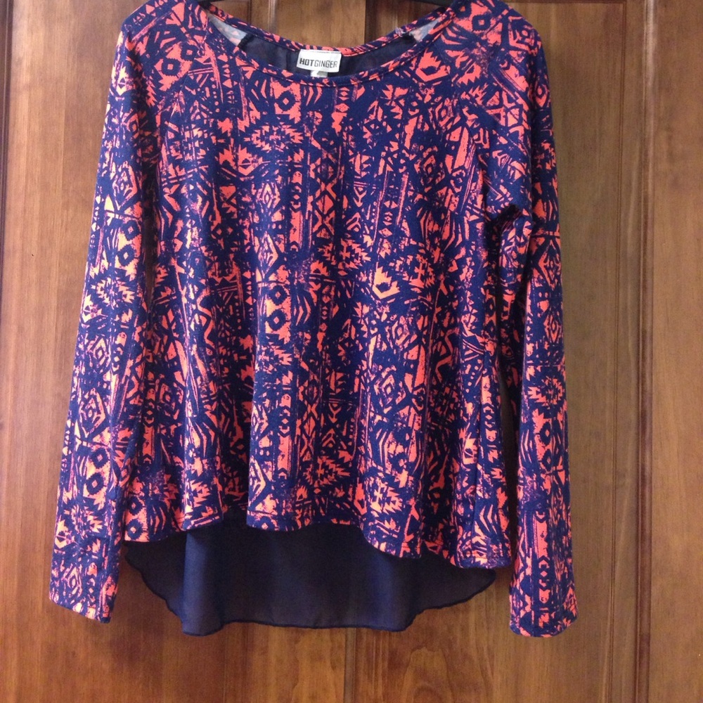 HOT GINGER Aztec Print Top