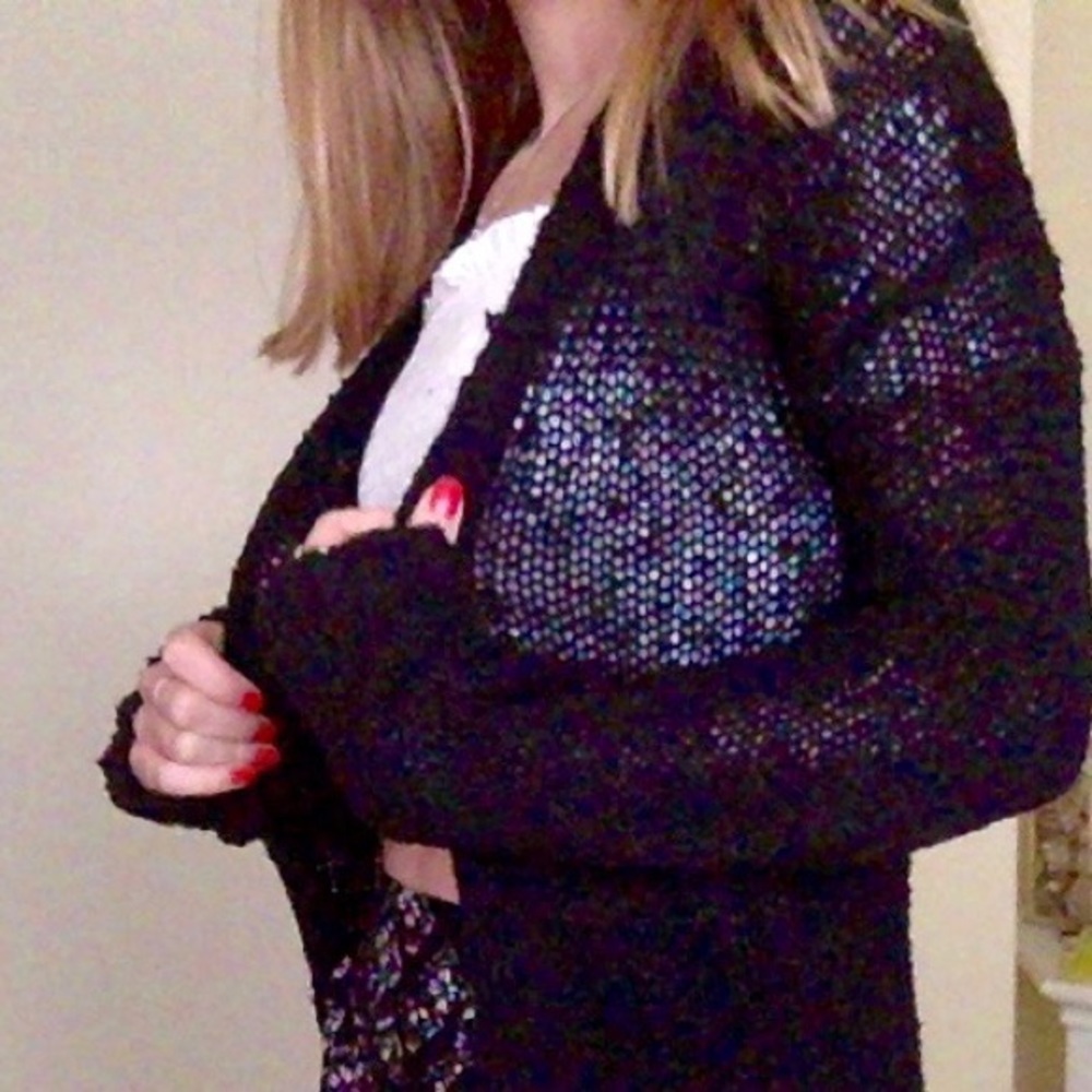 Long black cardigan