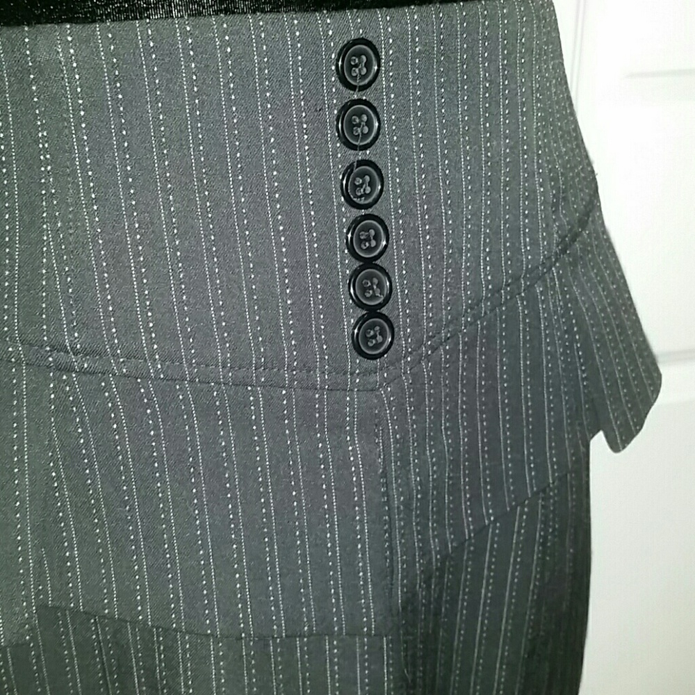 GRACE ELEMENTS Peplum Striped Chic Pencil Skirt