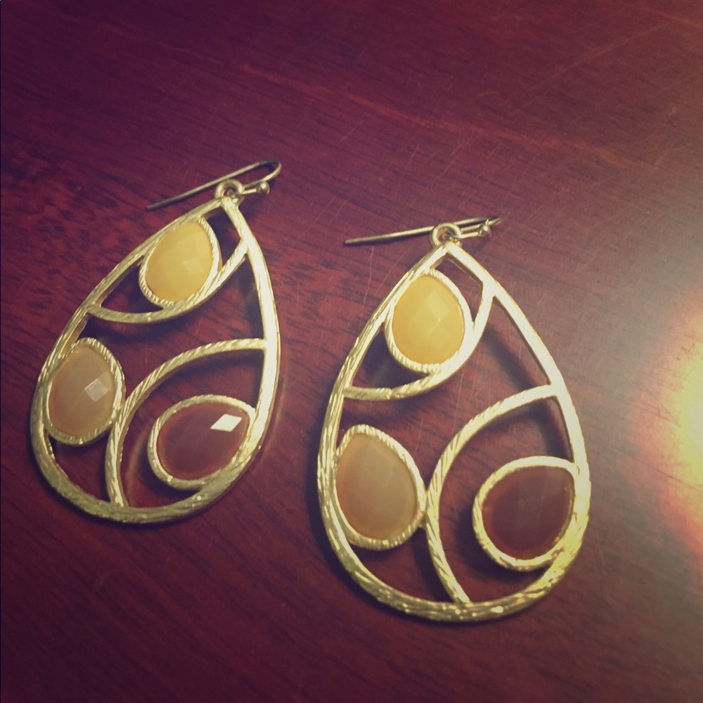 Gold jeweled earrings
