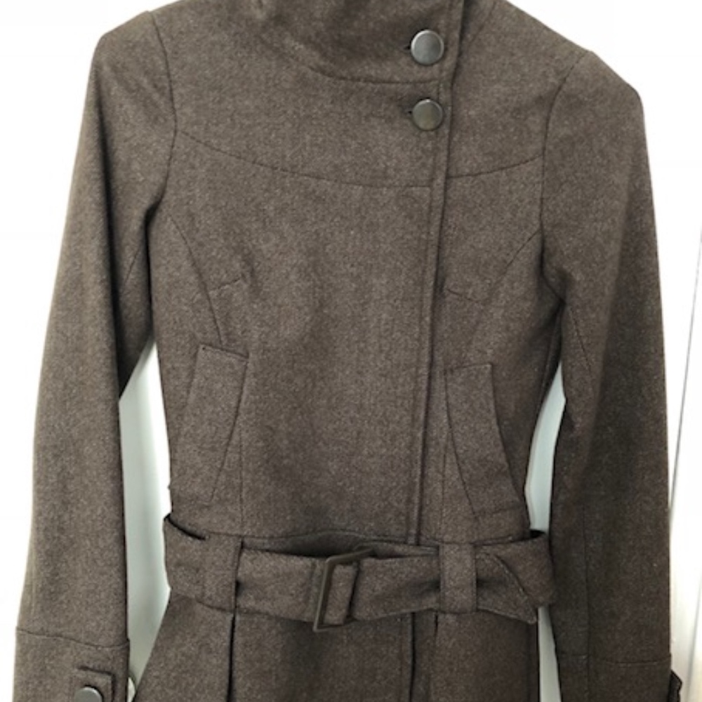 🎉HP🎉H&M brown wool peacoat with belt size 2