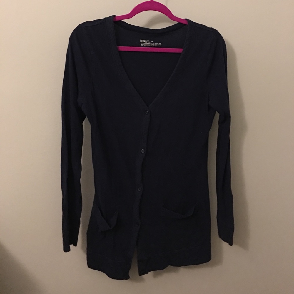 Cotton, navy cardigan