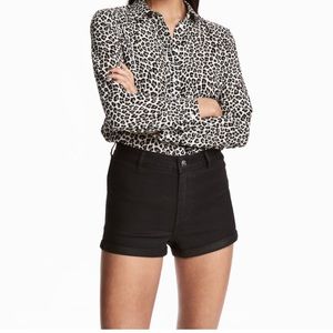 H&M Black High Waisted Shorts