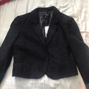 Black lace cropped blazer!