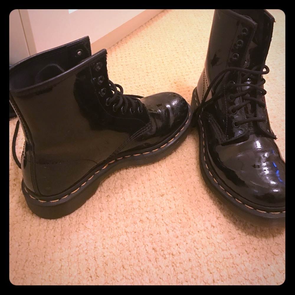 Dr. Marten Black Patent Leather Boots