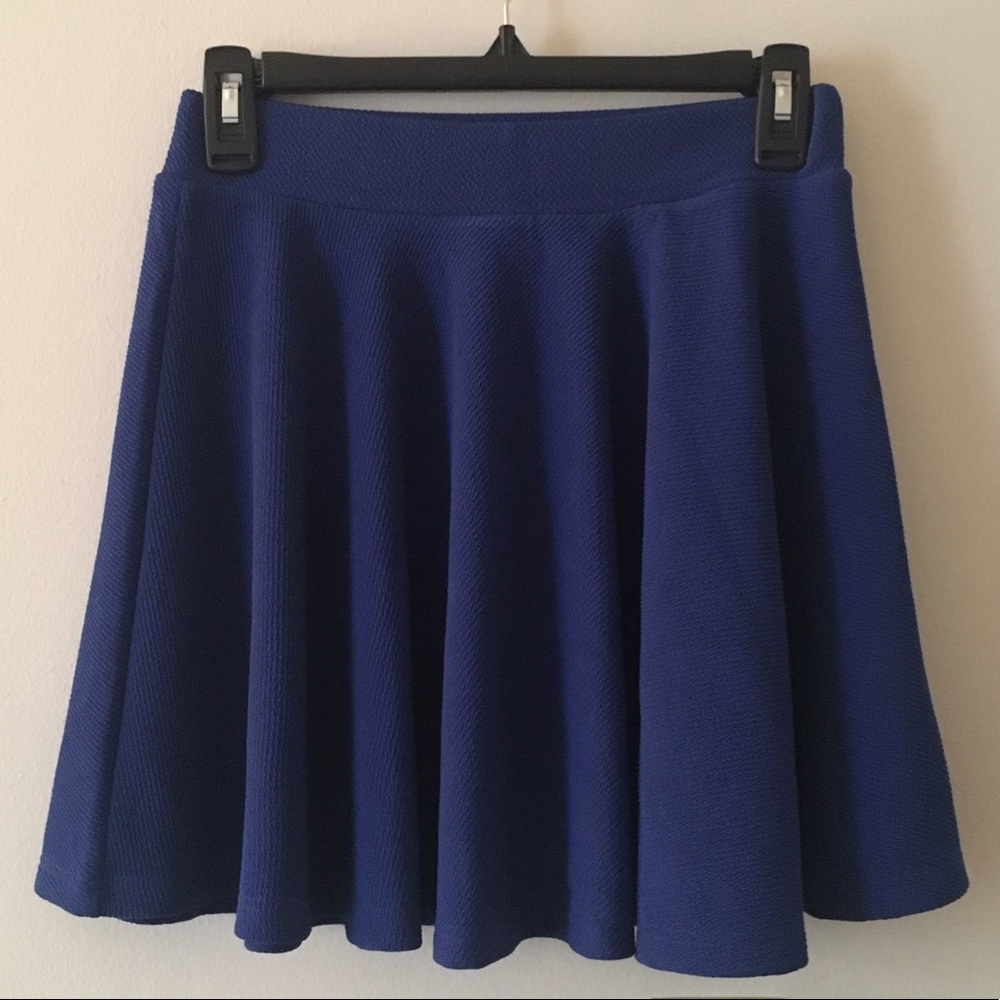 Royal blue circle skirt mini skirt