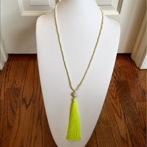 Yellow tassel necklace