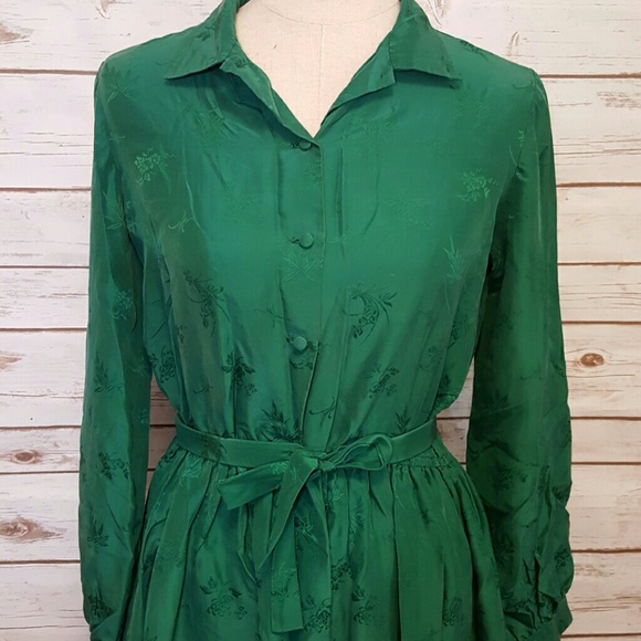 Vintage Dresses & Skirts - {vintage} Jade green day dress