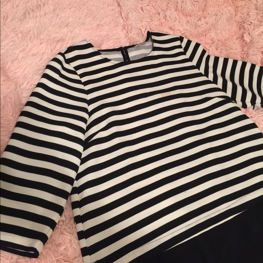 STRIPED 3/4 SLEEVE BLOUSE