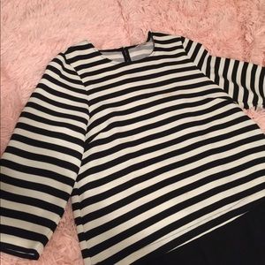 STRIPED 3/4 SLEEVE BLOUSE