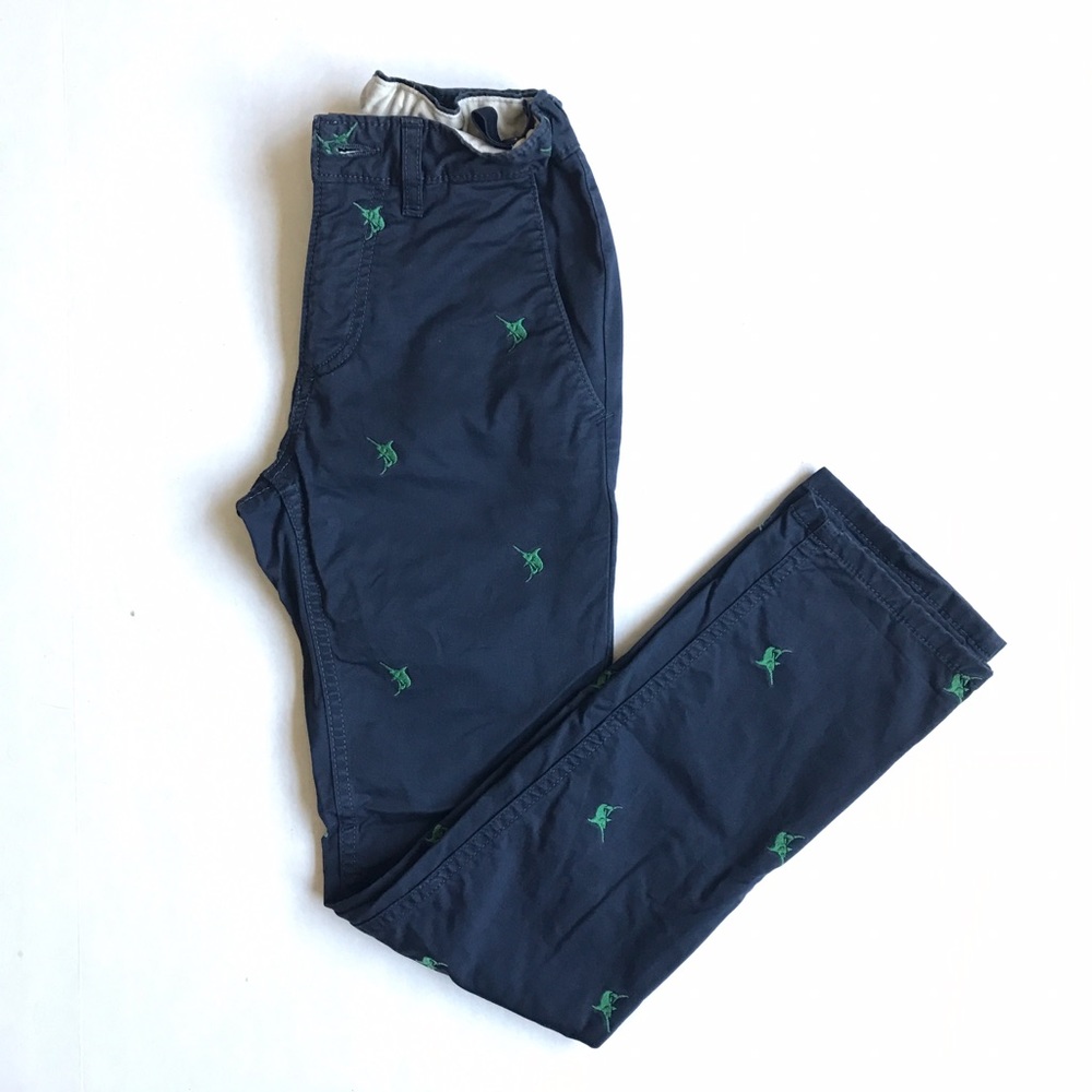 Gap Kids boys blue marlin fish khaki chino pants