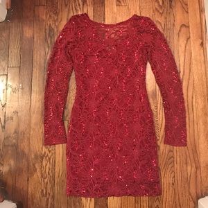 *LAST CALL* Sequin and Lace Red Dress *runs small*