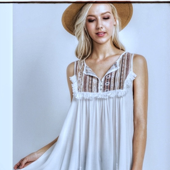 Boho sheath peasant top - Picture 3 of 6