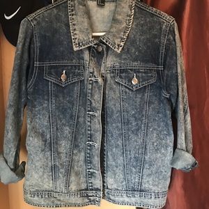 F21 Denim cheetah jacket