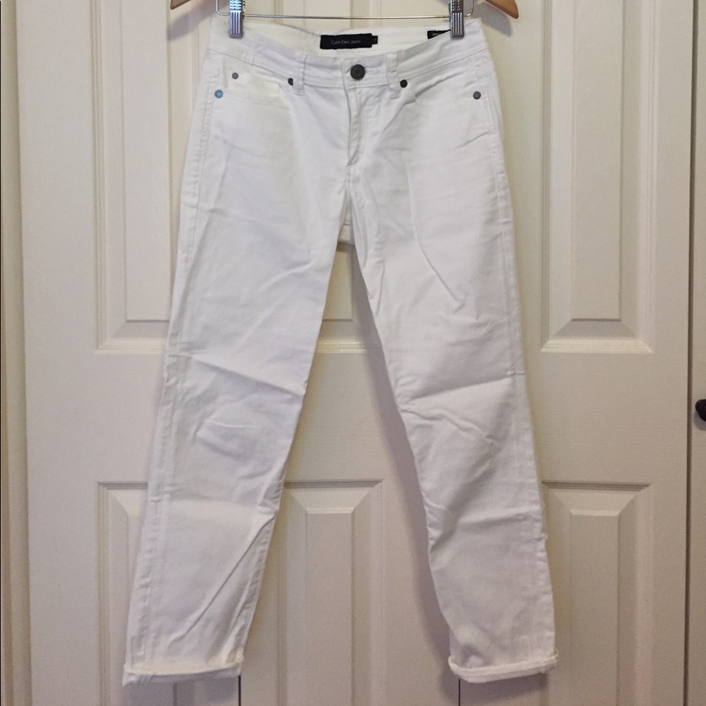 Calvin Klein Jeans White Skinny Crop