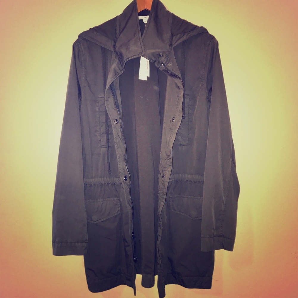James Perse Hooded Poplin Utility Jacket NWT