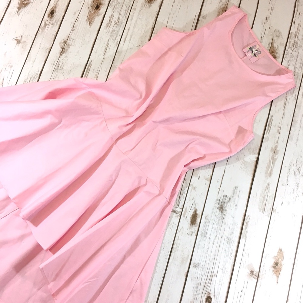 Pink Flare Cotton Dress (S) - Picture 3 of 4