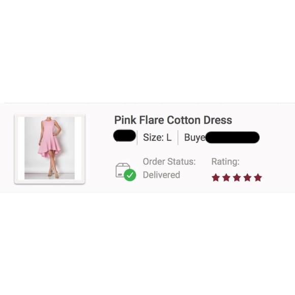 Pink Flare Cotton Dress (S) - Picture 4 of 4