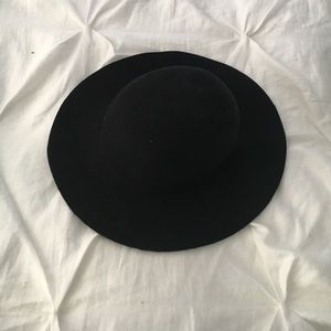 Flat brim fedora hat