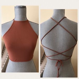 Free people strappy back crop top