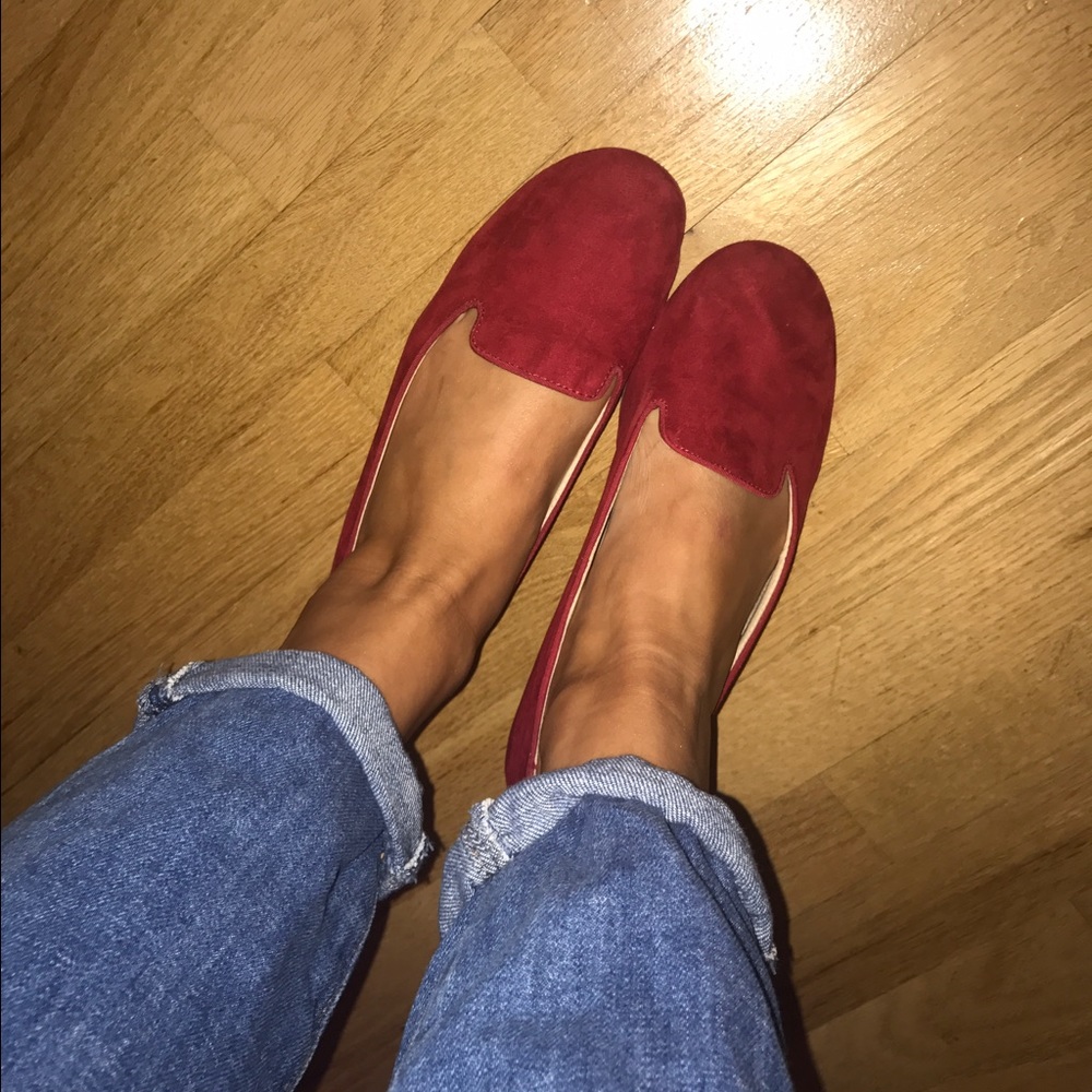 Red Suede Flats