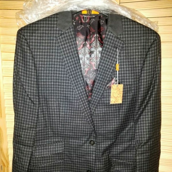 Men's Tallia black & grey Blazer