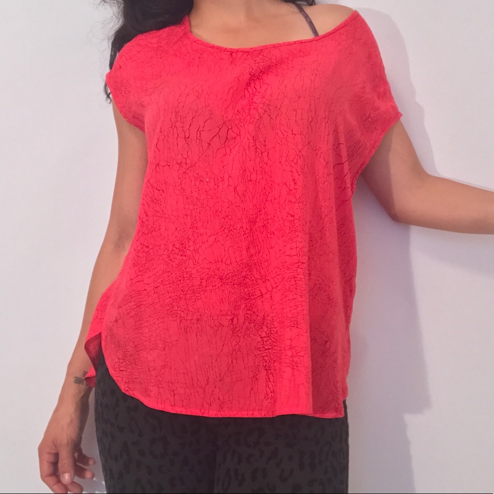 Dylan George coral silky tee