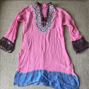 Beautiful Indian cotton tunic beading & embroidery