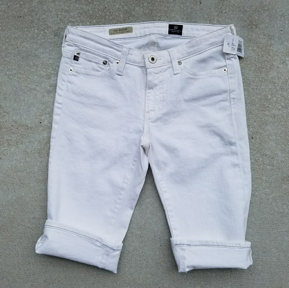 NWT AG Adriano Goldschmied White Denim Shorts