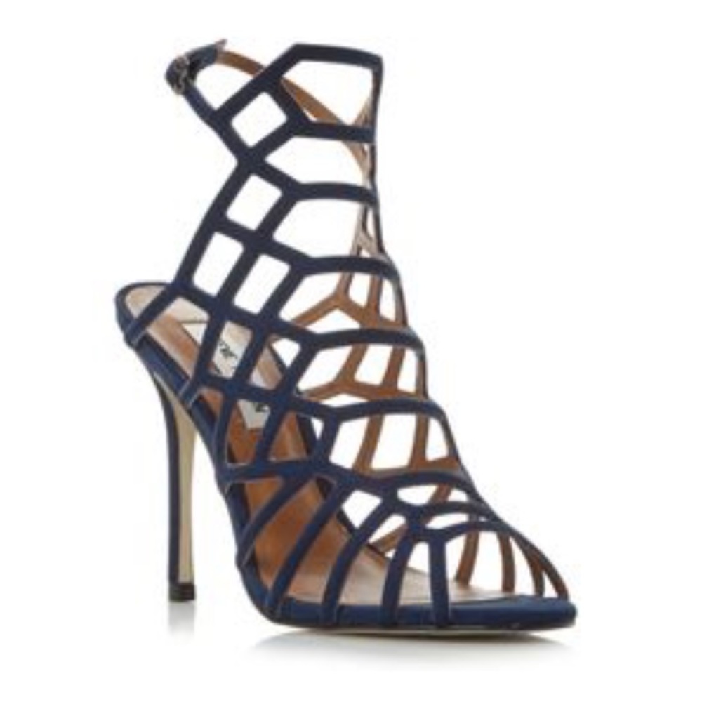 Slithur Women Open Toe Leather Blue Sandals