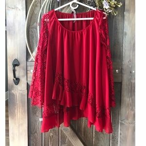 Red lace tunic.
