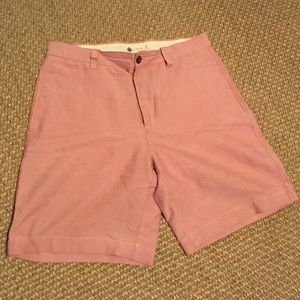 Men J Crew factory Red Chambrey shorts Sz 32w
