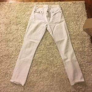 white J crew matchstick jeans size 30