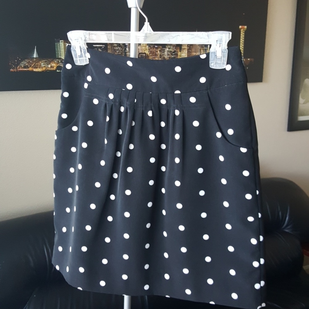 Black and white polka dot skirt