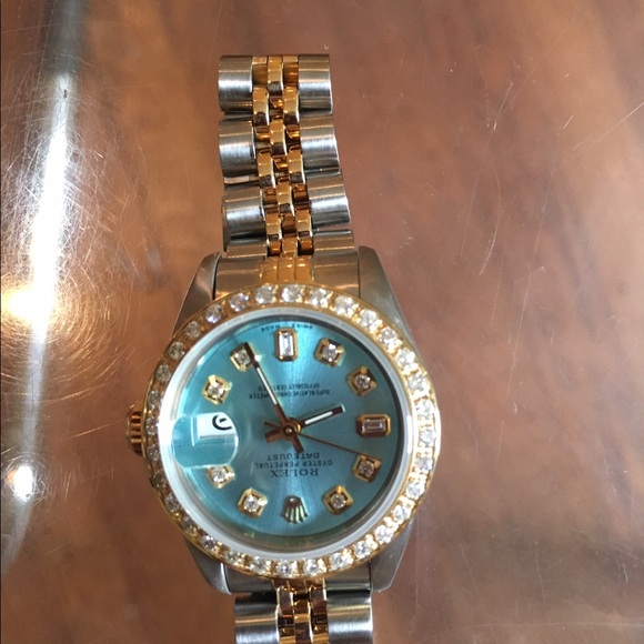 Rolex Dayjust 2 tone 1 by diamond bezel watch - Picture 2 of 4