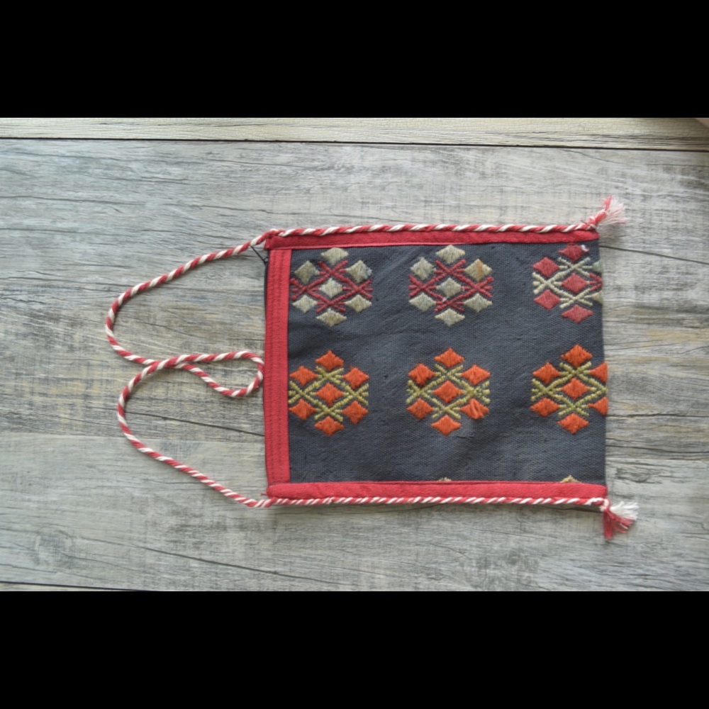 Handmade vintage rug design cross body bag!