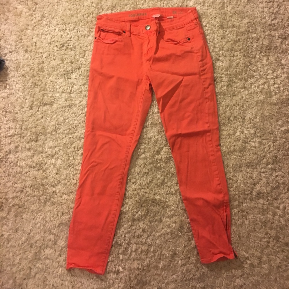 Salmon J Crew Toothpick Jeans Size 28